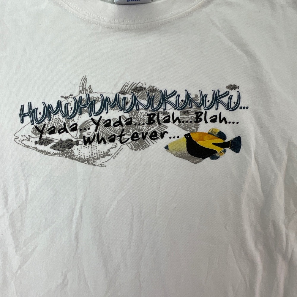 Crazy Shirts Humuhumunukunukuapuaa TShirt Women S White Excellent Hawaii Graphic